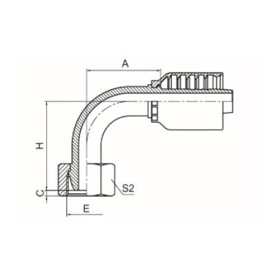 90°公制內螺紋24°球面輕系列 20491C-RW