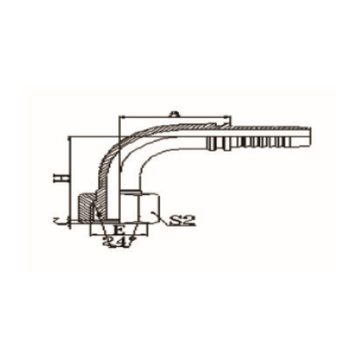 90°公制內(nèi)螺紋24°錐帶O形圈輕系列ISO 12151-2-DIN 3865 20491