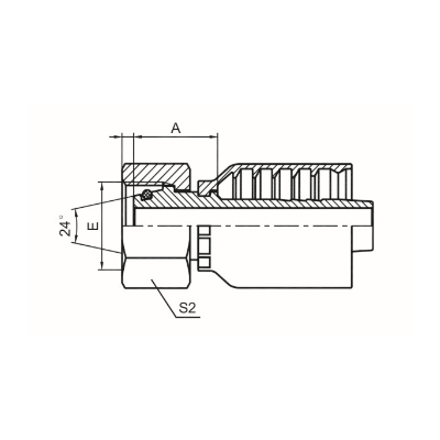公制內(nèi)螺紋24°錐帶O形圈輕系列 ISO 12151-2 DIN 3865 20411-RW