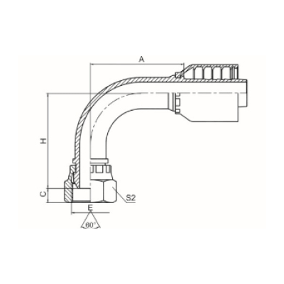 90°公制內(nèi)螺紋60°外錐面 20691-RW