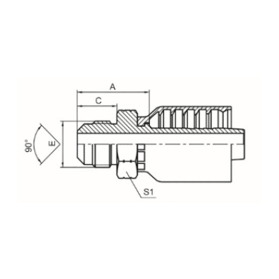 美制SAE外螺紋90°外錐面 SAE J513 17811-RW