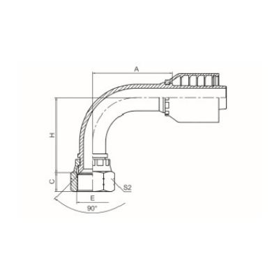 90°美制SAE內螺紋90°內錐面 SAE J513 27891-RW