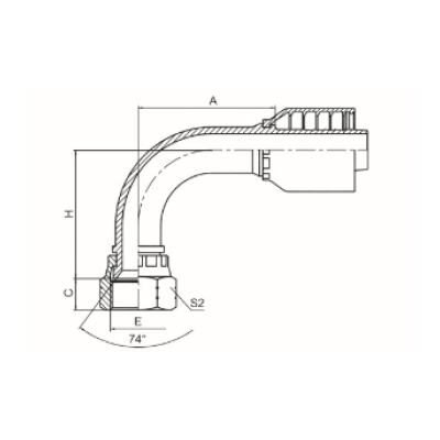 90°美制JIC內螺紋74°內錐面 SAE J514 26791-RW
