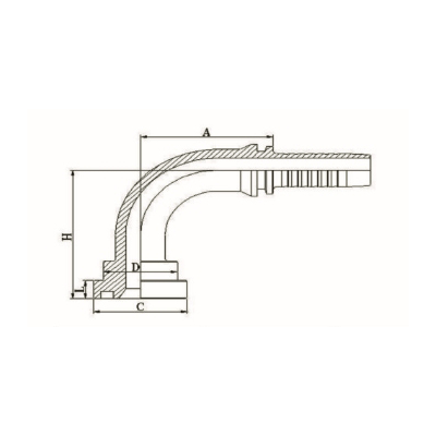   90° SAE 法蘭 3000PSI ISO 12151-3-SAE J516 87392